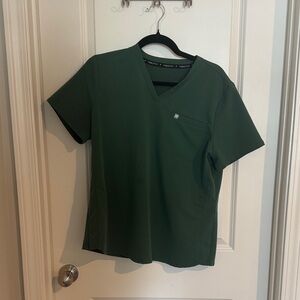 Fabletics Dark Green V-Neck Short Sleeve Scrub top